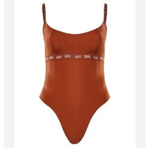 Yitty NEW‎ Spotlight Shaping Demi Cup Thong Bodysuit Large Shimmer Baddest Brown